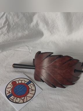 Leather Blowing Leaf Hair Slides - Large